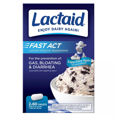 Lactaid Fast Act Lactose Intolerance Caplets, 2 pk./60 ct
