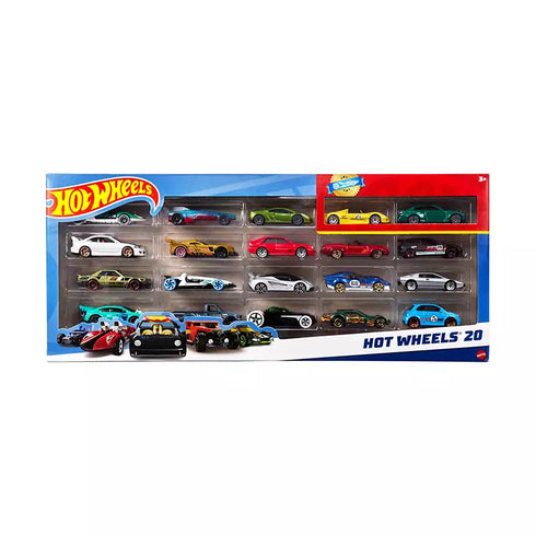 Hot Wheels 20-Pack Die-Cast Cars – 1:64 Scale Sports & Race Vehicle Set
