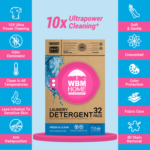 WBM Laundry Detergent Pods | Luxury Fresh & Clear Scent