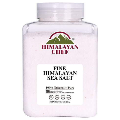Himalayan Fine Sea Salt – 5 lb Plastic Jar | Natural, Pure & Fine Grain Cooking Salt