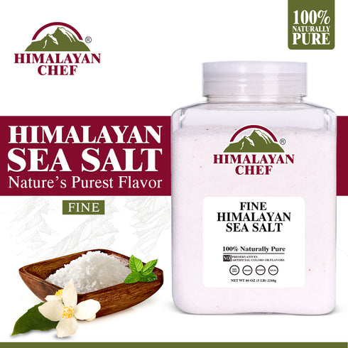 Himalayan Fine Sea Salt – 5 lb Plastic Jar | Natural, Pure & Fine Grain Cooking Salt