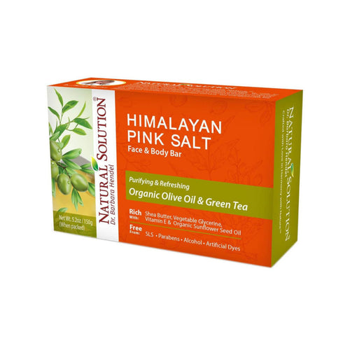 Himalayan Pink Salt Body Soap Bar with Olive Oil & Green Tea - Moisturizing Gentle Cleanser for All Skin Types