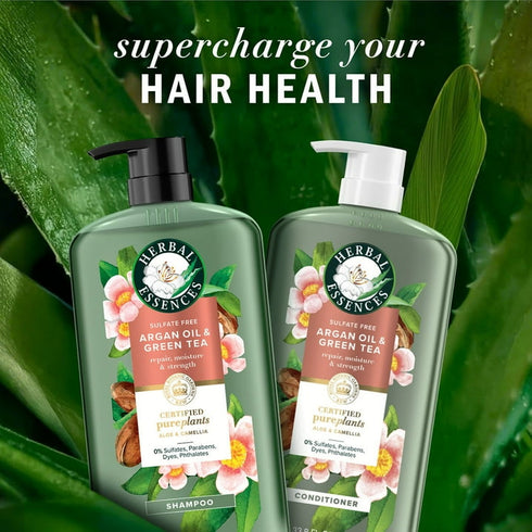 Herbal Essences Argan Oil & Green Tea Shampoo, 33.8 fl oz – Nourishing Hair Care for Soft, Smooth, & Shiny Hair