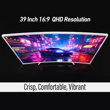 Deco Gear 39" Curved Widescreen Gaming Monitor, 165 Hz, HDR400, White Open Box