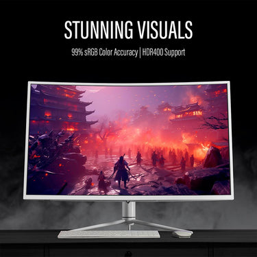 Deco Gear 39" Curved Widescreen Gaming Monitor, 165 Hz, HDR400, White Open Box