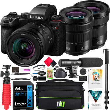 Panasonic LUMIX S5II Full Frame Mirrorless Camera with 2 Lens Kit 20-60mm +14-28mm Bundle