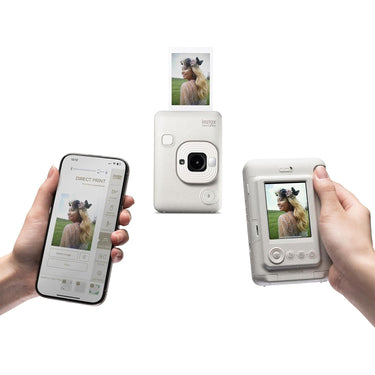 Fujifilm instax mini LiPlay Hybrid Instant Camera and Smartphone Printer, Misty White