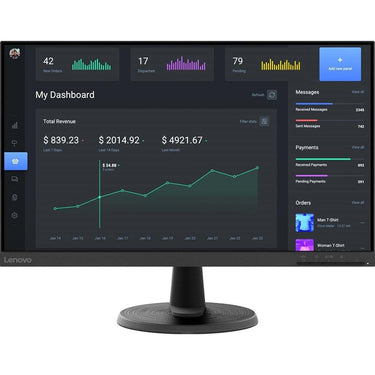 Lenovo 23.8" D24-40 VA FHD Monitor in Raven Black - 67A2KCC6US