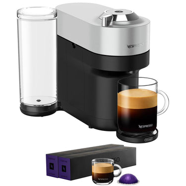 Nespresso Vertuo Pop+ Deluxe Espresso Machine (Silver) w/ Altissio Capsules 20-Pack