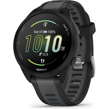 Garmin Forerunner 165 Music Smart Sport Watch, Black + Slate Gray w/ Accessories Bundle