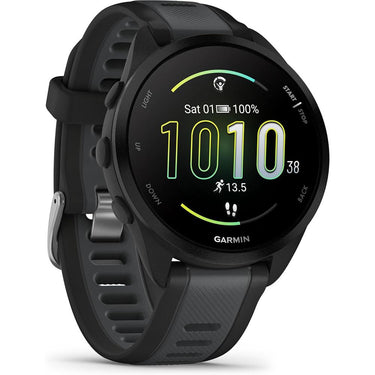 Garmin Forerunner 165 Music Smart Sport Watch, Black + Slate Gray w/ Accessories Bundle