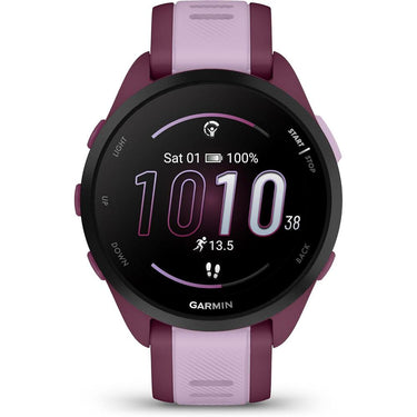 Garmin Forerunner 165 Music Smart Sport Watch, Berry + Lilac w/ Accessories Bundle