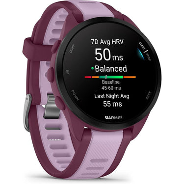 Garmin Forerunner 165 Music Smart Sport Watch, Berry + Lilac w/ Accessories Bundle