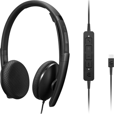 Lenovo Wired VoIP UC Headset in Black - 4XD1M39028