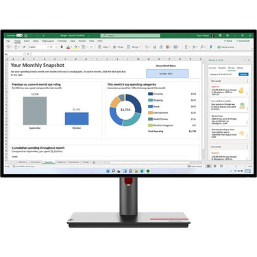 Lenovo 27" ThinkVision Monitor with ThinkVision MC60 Monitor Webcam - 63A2ZAR1US