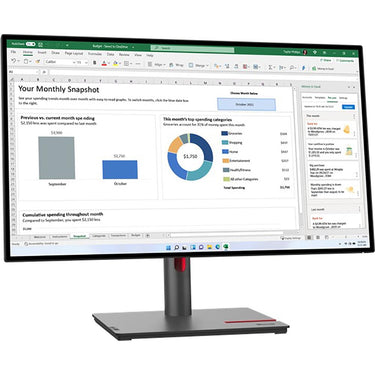 Lenovo 27" ThinkVision Monitor with ThinkVision MC60 Monitor Webcam - 63A2ZAR1US