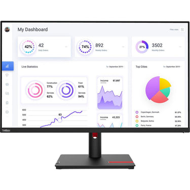 Lenovo 21.5" ThinkVision T22i-30 Full HD WLED LCD Monitor in Raven Black - 63B0MAT6US