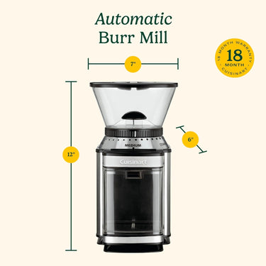 Cuisinart Supreme Grind Burr Mill-brushed Chrome, Silver, Automatic, Refurbished