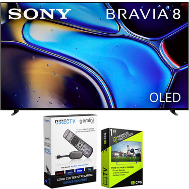 Sony BRAVIA 8 77" 4K HDR OLED TV (2024) Bundle with Redeemable DIRECTV Gemini Air