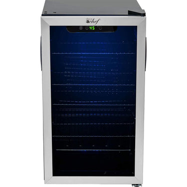 Deco Chef 118-Can Mini Fridge with Glass Door (Open Box) + 1 Year Warranty