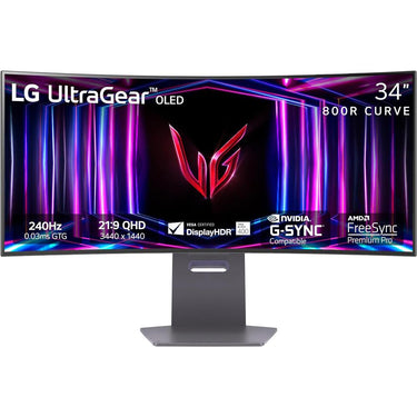 LG 34" UltraGear 240Hz OLED 800R Curved Gaming Monitor w/ 3 Yr Warranty Bundle