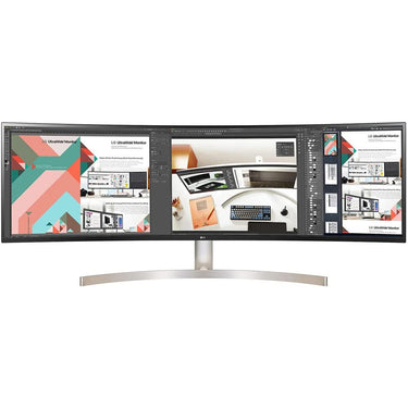 LG 49" 32:9 UltraWide Dual QHD IPS Curved HDR 10 LED Monitor w/ 3Yr Warranty Bundle