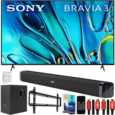 Sony BRAVIA 3 K55S30 55" 4K HDR LED TV (2024) with Deco Gear Home Theater Bundle