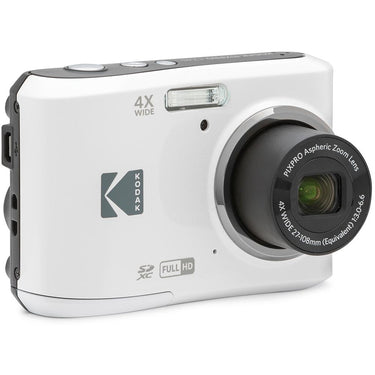 Kodak PIXPRO FZ45 16MP Digital Camera White with Lexar 64GB Memory Card
