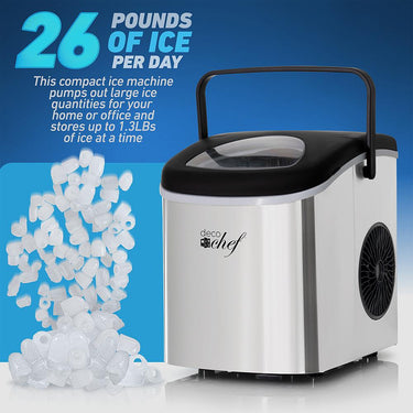 Deco Chef Compact Countertop Ice Maker with 26-lbs Capacity - PIM01STS - Open Box