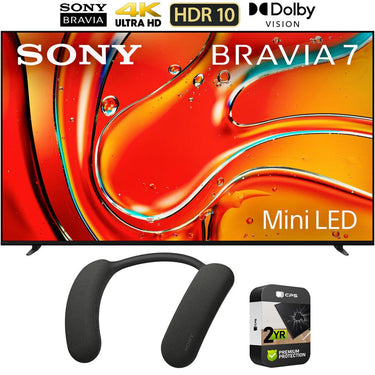 Sony BRAVIA 7 85" 4K HDR QLED Mini-LED TV 2024 with Bonus Wearable TV Speaker Bundle