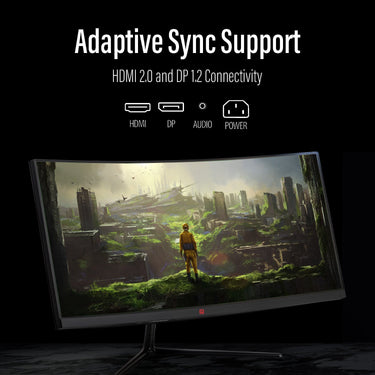Deco Gear 30" Curved Gaming Monitor, 2560x1080, 200Hz, 1ms MPRT, FPS/RTS
