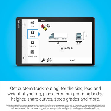 Garmin dezl OTR1020 10" GPS Truck Navigator, Custom Truck Routing, Satellite Imagery