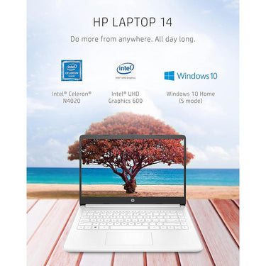 Hewlett Packard 14-dq0080nr 14" HD Intel Celeron N4020 4GB/64GB Touch Laptop, White