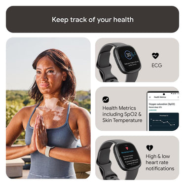 Fitbit Sense 2 Advanced Health & Fitness Smartwatch, Sleep Tools w/ Fitness Bundle