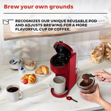 Instant Pot Solo Single Serve Coffee Maker, From the Makers of Pot, Maroon (Refurbished)