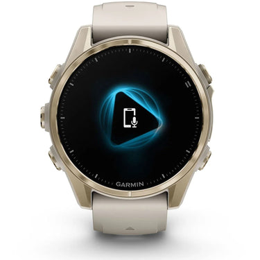 Garmin Fenix 8 43 mm, AMOLED, Sapphire, Soft Gold with Fog Gray Sandstone Silicone Band