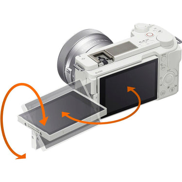 Sony ZV-E10 II Mirrorless APS-C Camera Body White Kit + Extended Warranty Bundle