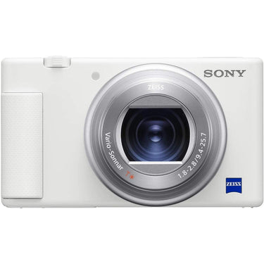 Sony ZV-1 Vlog Camera 4K Video Content Creator White + Extended Warranty Kit Bundle