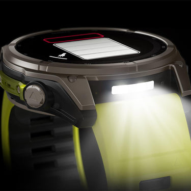 Garmin Fenix 8 47 mm, Solar Sapphire, Titanium with Amp Yellow/Graphite Silicone Band
