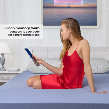 Deco Home 3-inch Ventilated Full Memory Foam Mattress Topper - MTFUL02 - Open Box