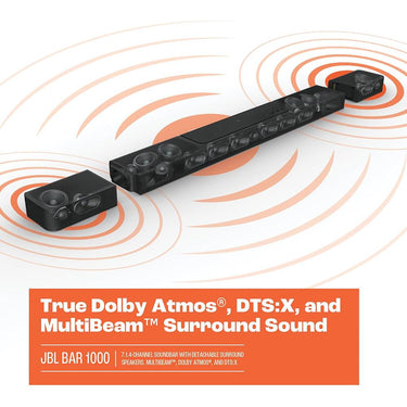 JBL BAR 1000 7.1.4 ch. soundbar with detachable surround speakers Black Open Box