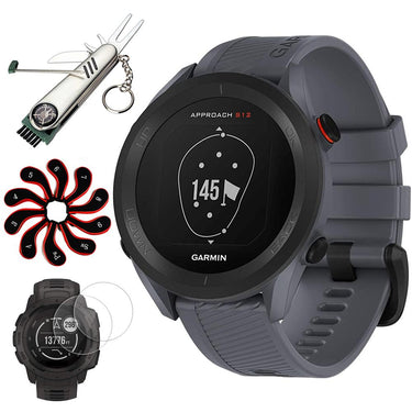 Garmin Approach S12 GPS Golf Watch, 42k+ Preloaded Courses + Essential Bundle