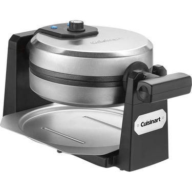 Cuisinart WAF-F10 Belgian Round Waffle-Iron Maker, Single, Black/Stainless (Refurbished)