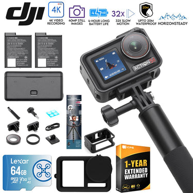 DJI CP.OS.00000378.01 Osmo Action 5 Pro Adventure Combo w/ Action Accessories Bundle