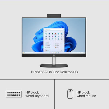 Hewlett Packard 24-cr0030 23.8" Intel i3-N300 8GB/256GB All-in-One Desktop PC, Jet Black