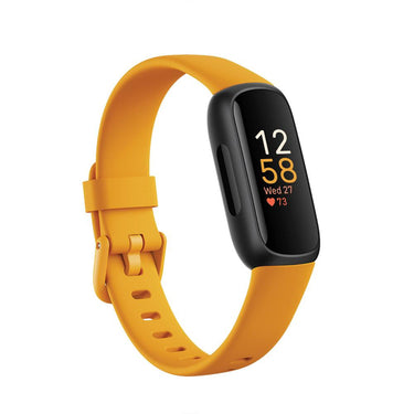 Fitbit Inspire 3 Health & Fitness Tracker, Morning Glow/Black w/ 2 YR Warranty Bundle