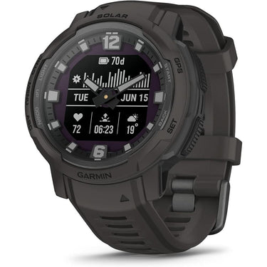 Garmin Instinct Crossover Solar Rugged Hybrid Smartwatch, Graphite + Accessories Bundle