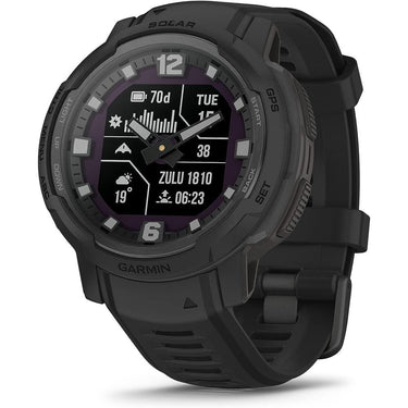 Garmin Instinct Crossover Solar Tactical Hybrid Smartwatch, Black w/ Fitness Bundle