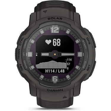 Garmin Instinct Crossover Solar Rugged Hybrid Smartwatch, Graphite w/ Fitness Bundle