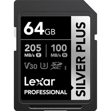 Lexar Professional SILVER PLUS SDXC UHS-I Card V30 160MB/s Read Speed 64GB 3Pack